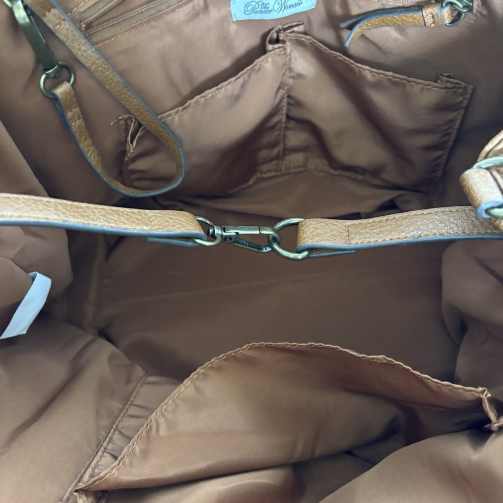 Pioneer Woman Large Faux Leather Shoulder Bag Purse -Missing Crossbody Strap‎ - Picture 8 of 10